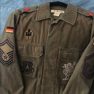 Bejeweled military looking shirt jacket